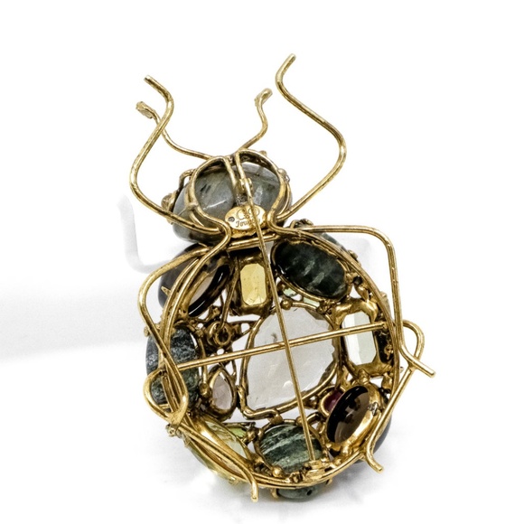 C&D JEWELRY Vintage Costume Large Ant Insect Bug Gem Brooch Pin Iradj Moini - Picture 10 of 12